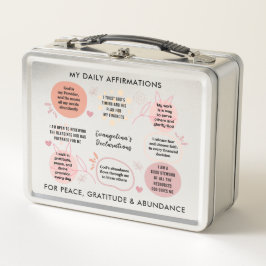 Personalized Christian Daily Affirmations Quotes Metall Brotdose