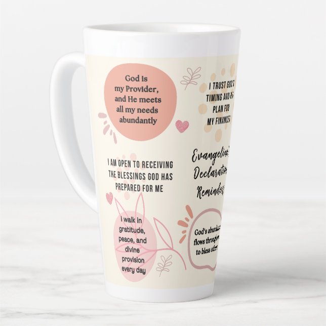 Personalized Christian Daily Affirmations Quotes Milchtasse (Linke Ecke)
