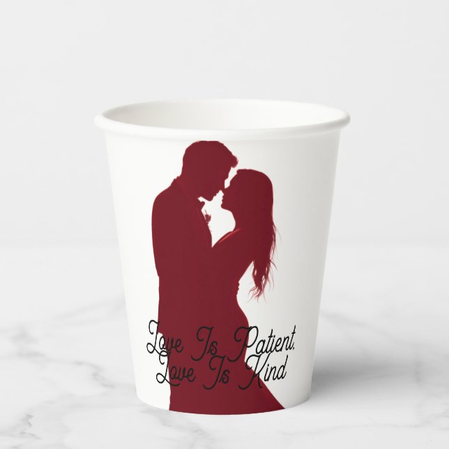 Personalized Christian Valentine Gift | Love Mug Pappbecher (Vorderseite)