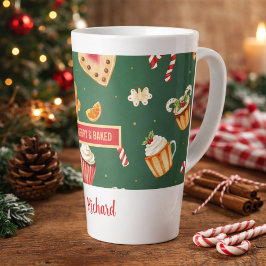 Personalized Christmas Baking Pattern Milchtasse