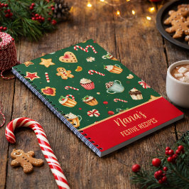 Personalized Christmas Baking Pattern Notizblock