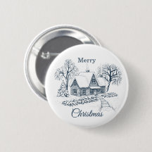 Personalized Christmas Button–Custom Seasonal Pin