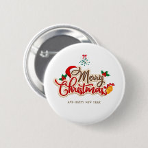 Personalized Christmas Button–Custom Seasonal Pin