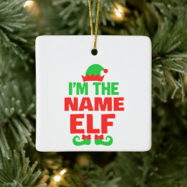Personalized Christmas Elf Keramikornament