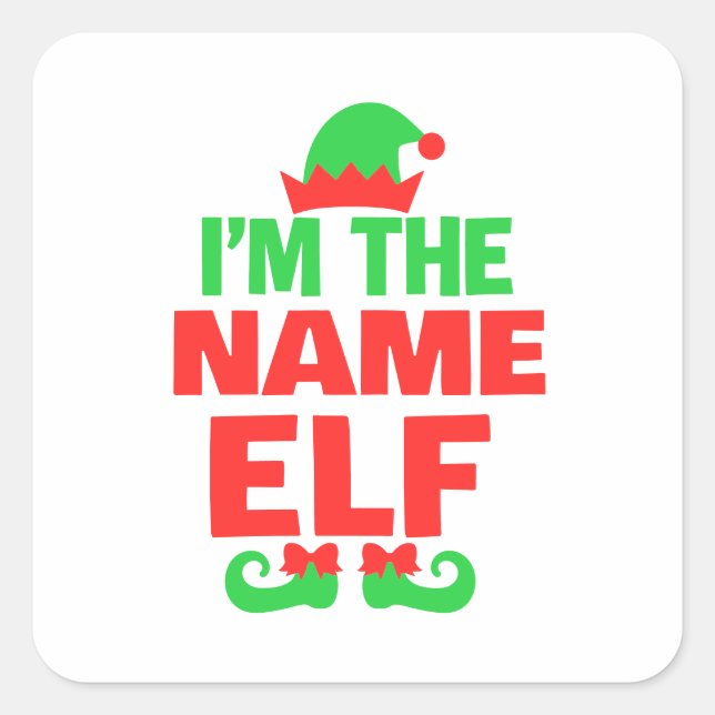 Personalized Christmas Elf Quadratischer Aufkleber (Vorderseite)