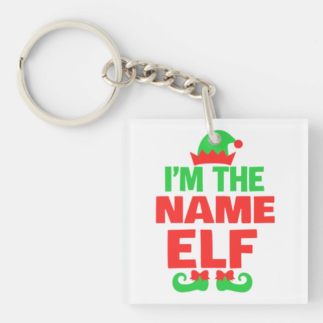 Personalized Christmas Elf Schlüsselanhänger (Vorderseite)