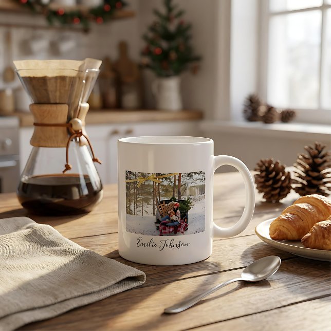 Personalized christmas holiday photo x Mas tee Jumbo-Tasse (Von Creator hochgeladen)