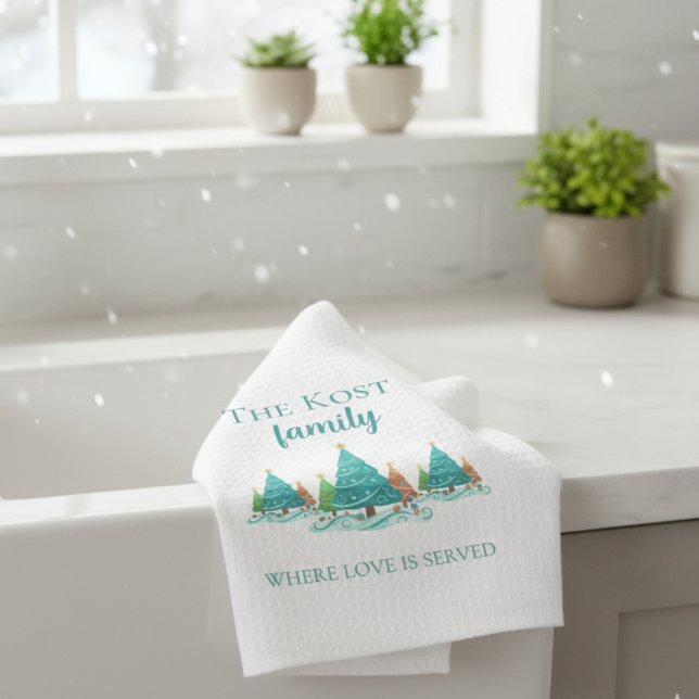 Personalized Christmas Kitchen Towels Geschirrtuch (Celebrate the holiday this season with these fun personalized Christmas kitchen towels! )