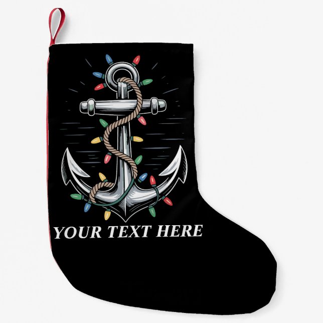 Personalized Christmas Lights Boating Sailing  Kleiner Weihnachtsstrumpf (Vorderseite)