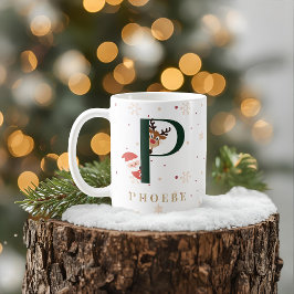 Personalized Christmas Monogram P Mug Kaffeetasse