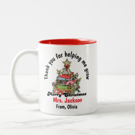 Personalized Christmas Mug for Teacher Zweifarbige Tasse