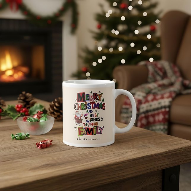 Personalized  christmas mugs red simple modern  (Créateur téléchargé)