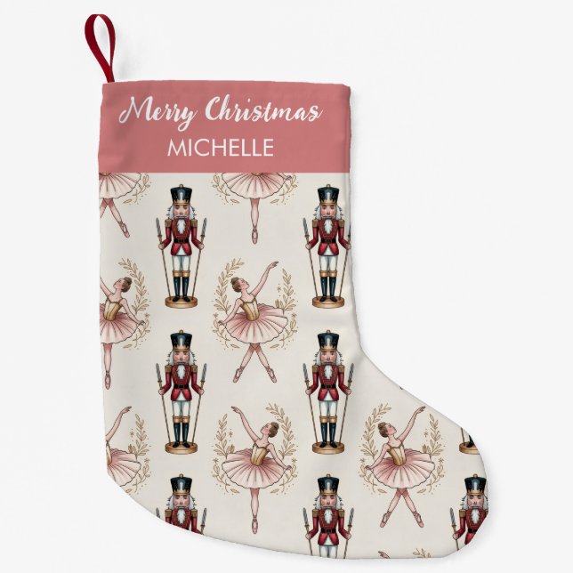 Personalized Christmas Nutcracker & Ballerina      Kleiner Weihnachtsstrumpf (Vorderseite)