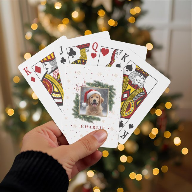Personalized Christmas Pet Photo – Holiday  Spielkarten (Von Creator hochgeladen)