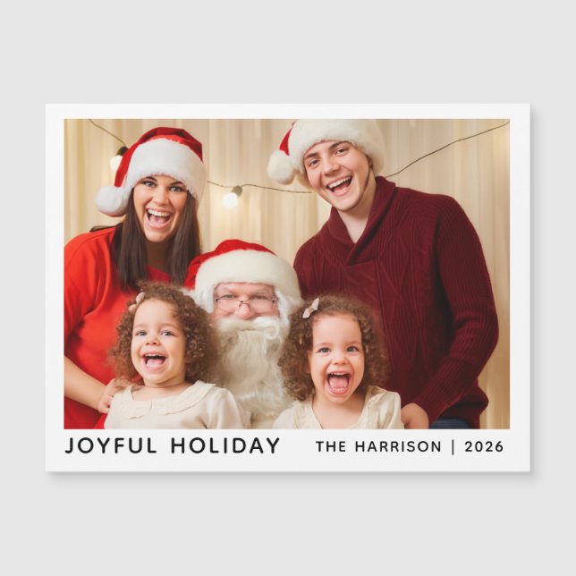 Personalized Christmas Photo Keepsake Holiday  Magnetkarte (Vorderseite)