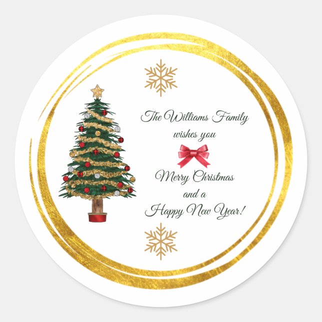 Personalized Christmas Sticker with Name & Wishes (Devant)