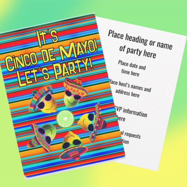 Personalized Cinco de Mayo Fiesta Lemon Lime  Einladung (Customize the text for any occasion!)