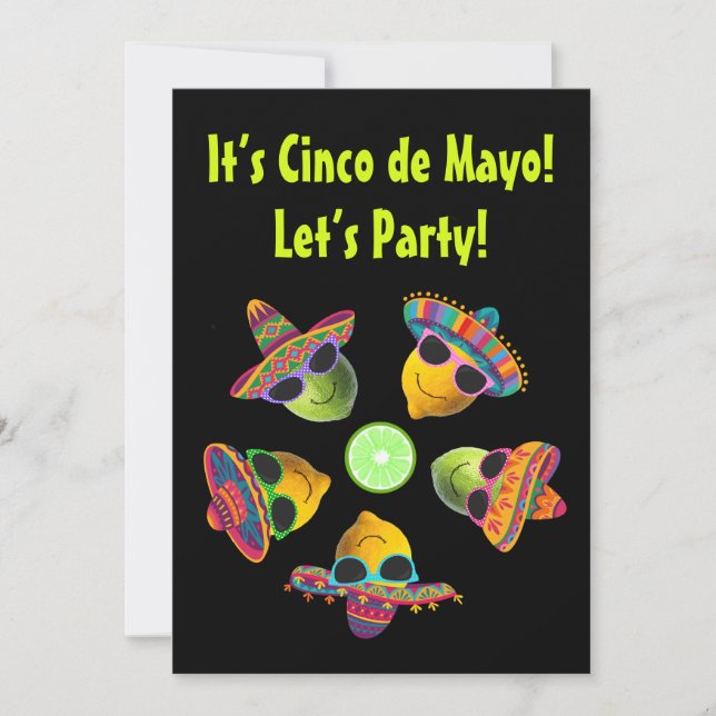 Personalized Cinco de Mayo Funny Lemon Lime Einladung (Vorderseite)