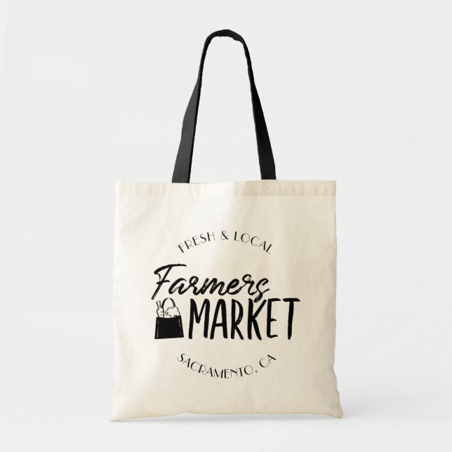 Personalized City Farmers Market Tragetasche (Vorne)