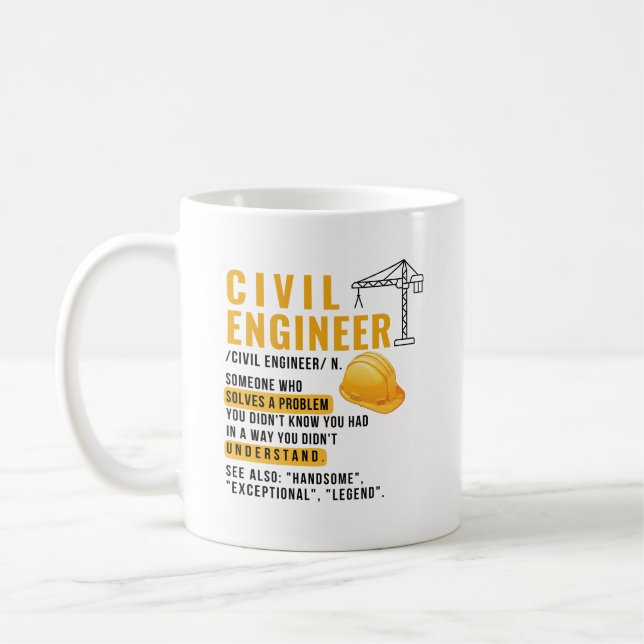 Personalized Civil Engineer Definition Funny Kaffeetasse (Links)