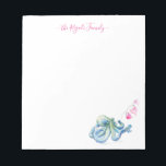 Personalized Coastal Stationery Watercolor Octopus Notizblock<br><div class="desc">Immerse yourself in the allure of the coast with our personalized stationery, where your family name or monogram is beautifully presented in elegant hand-lettered script typography. Adorning each piece is a captivating watercolor blue octopus, playfully intertwined with a string of whimsical pink hearts - a perfect touch for Valentine's notes...</div>