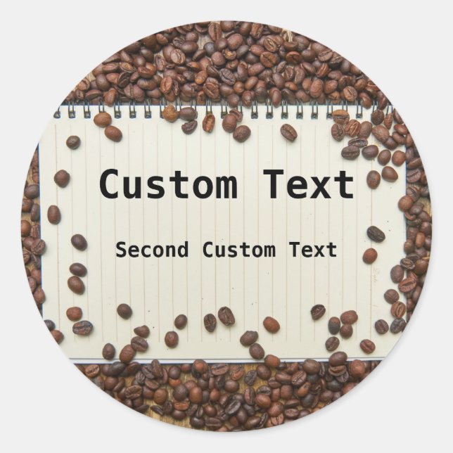 Personalized Coffee Journal Label Runder Aufkleber (Vorderseite)