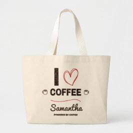 Personalized Coffee Lover Name Design Jumbo Stoffbeutel
