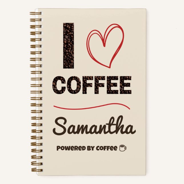 Personalized Coffee Lover Notebook Notizbuch (Vorderseite)