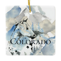 Personalized Colorado Horse n Mountains Christmas