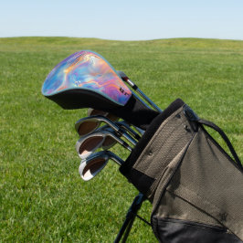 Personalized Colorful Opal Swirly Marble Texture Golf Headcover