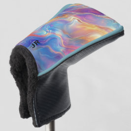Personalized Colorful Opal Swirly Marble Texture Golf Headcover