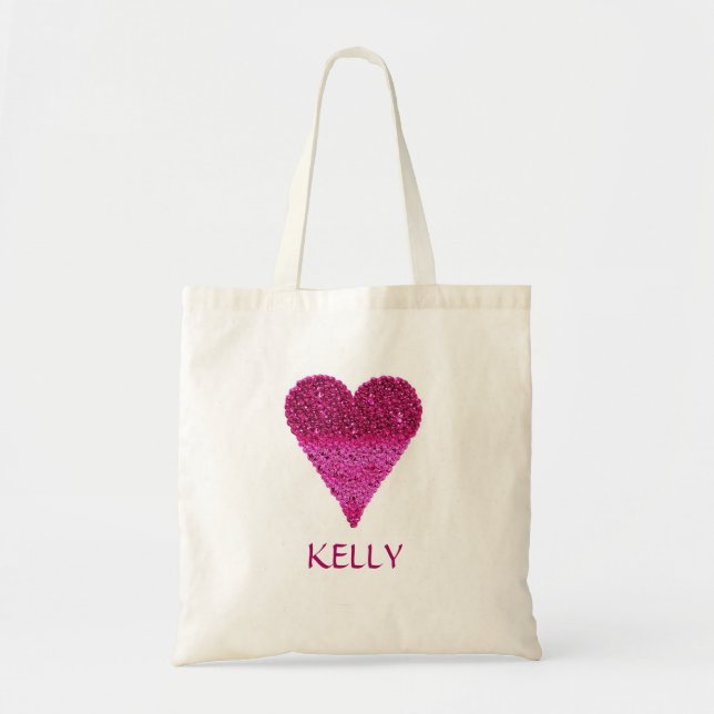 Personalized Colorful Purple Heart Tragetasche (Vorne)