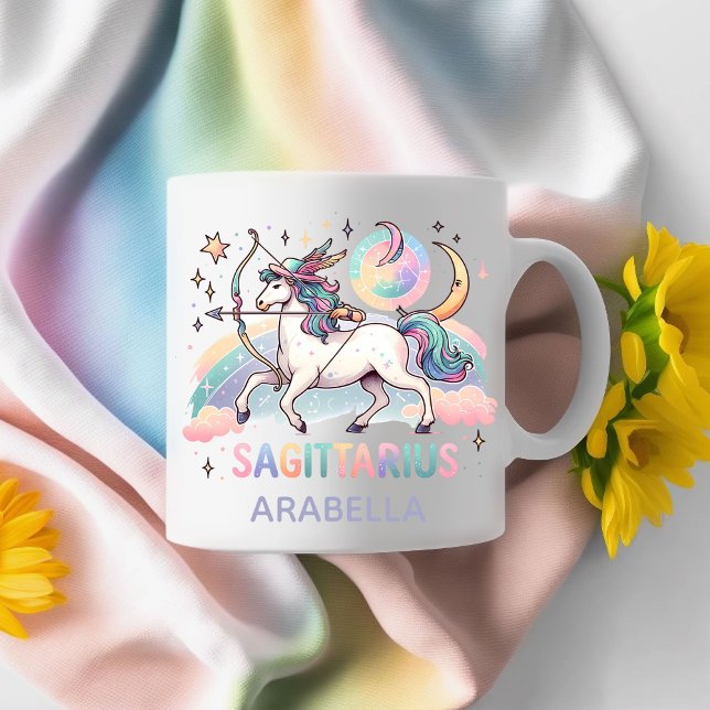 Personalized Colorful Sagittarius Zodiac Astrology Kaffeetasse (Personalized Colorful Sagittarius Zodiac Astrology Coffee Mug)