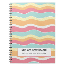 Personalized Colorful Wave Patterned  Notizblock