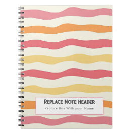 Personalized Colorful Wave Patterned  Notizblock