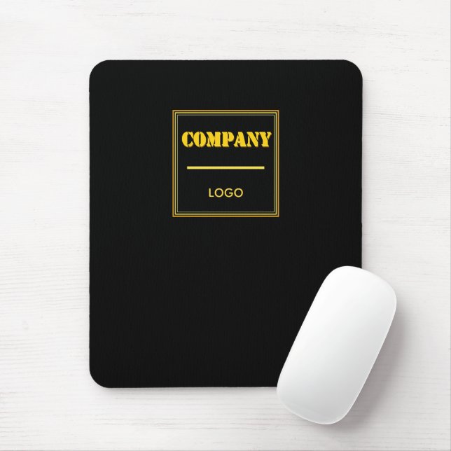 Personalized Company Black Modern Custom Business Mousepad (Mit Mouse)