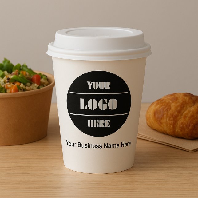 Personalized Company Logo Promotional Paper Cup Pappbecher (Customizable Logo Paper Cup)