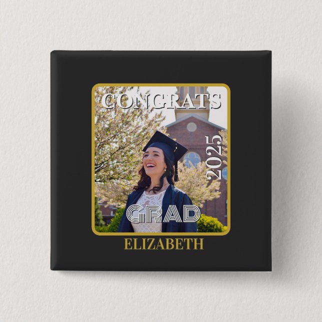 Personalized congrats grad 2025 button (Vorderseite)