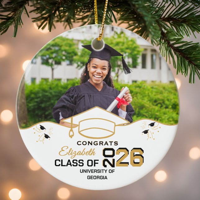 Personalized Congrats Graduate Gift Custom Photo Keramik Ornament (Von Creator hochgeladen)