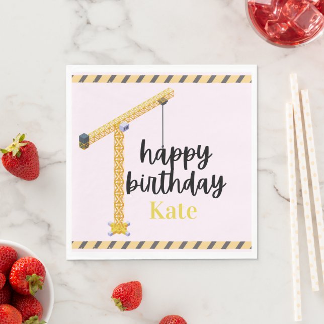 Personalized Construction Birthday Napkins Serviette (Beispiel)