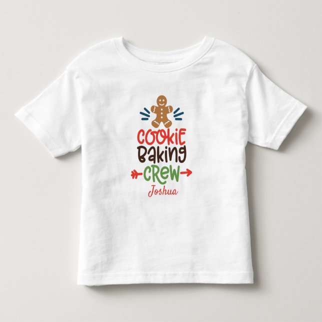 Personalized Cookie Baking Crew Kleinkind T-shirt (Vorderseite)