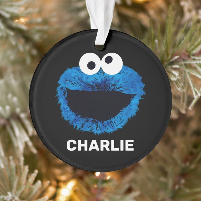 Personalized Cookie Monster | Watercolor Trend Ornament (Baum)