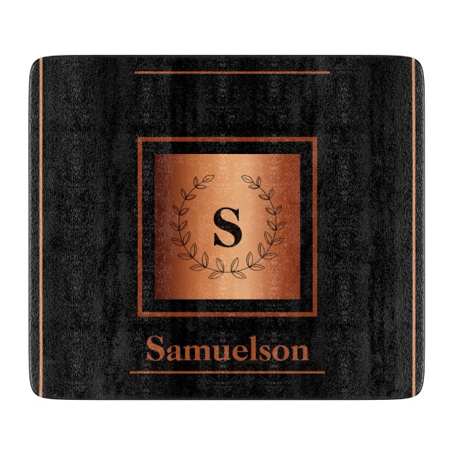 Personalized Copper-Embellished Cutting Board Schneidebrett (Vorderseite)
