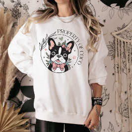 Personalized Coquette Hand Drawn French Bulldog Sweatshirt