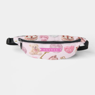 Personalized Coquette Teddy Bear Pink Aesthetic Bauchtasche