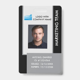 Personalized Corporate Employee ID Badge black Ausweis