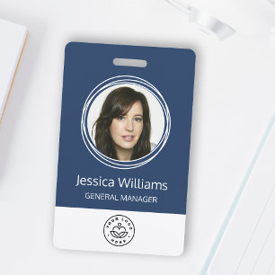 Personalized Corporate Employee ID Badge Blue