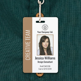 Personalized Corporate Employee ID Badge Brown Ausweis