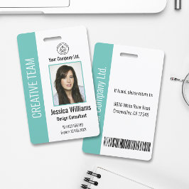 Personalized Corporate Employee ID Badge Teal Ausweis