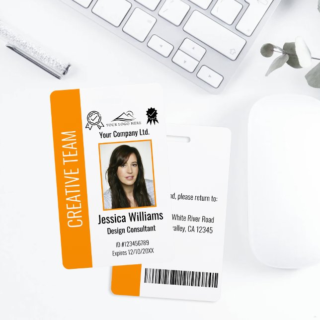 Personalized Corporate Employee ID Orange Ausweis (Von Creator hochgeladen)